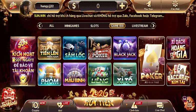 SunWin cung cấp game bài, slot, mini game và bắn cá đa dạng, hấp dẫn, tỉ lệ thắng cao, trải nghiệm giải trí cực kỳ sống động.